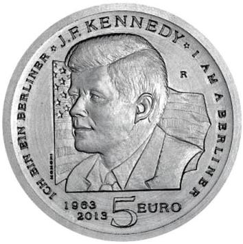 50e sterfdag John F. Kennedy 5 euro San Marino 2013 Proof